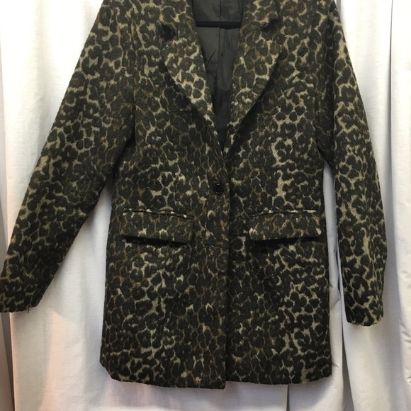 𝅺SUZY Sheer Leopard Car Coat length Blazer - Picture 3 of 6